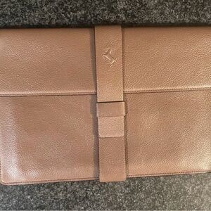Ferrari Genuine Leather iPad Tablet Folio Brown w/Dust Bag Luxury Executive Case